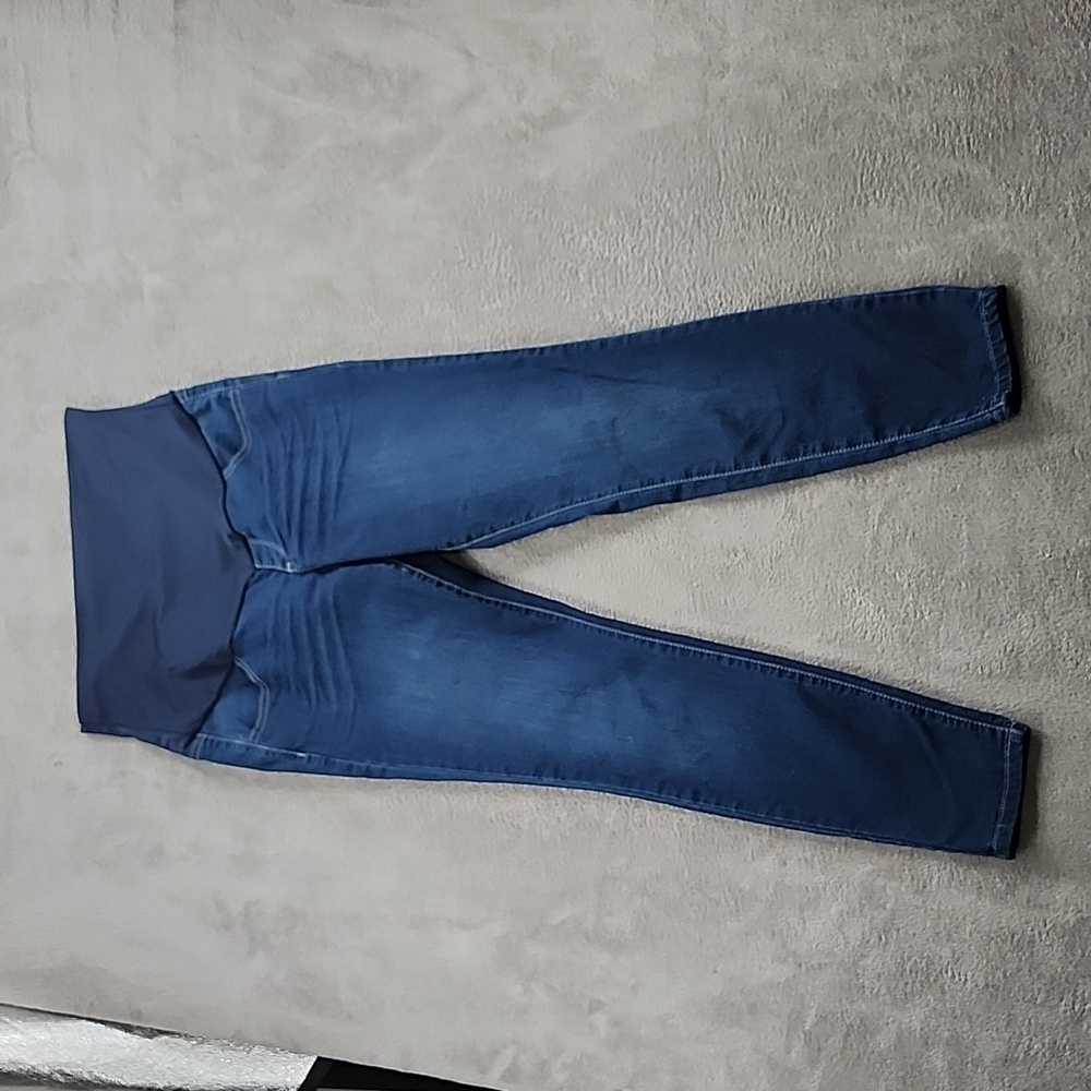 insider Premium Denim Maternity Jeans Large Blue Denim Belly Panel Pockets